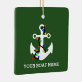 Anker met kerstlampjes keramisch ornament (Rechts)
