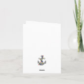Anker met kerstverlichting Nautical Holiday Card Bedankkaart (Achterkant)