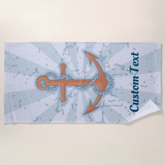 Anker met ketting strandlaken (Voorkant)