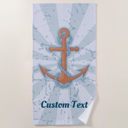 Anker met ketting strandlaken (Voorkant)