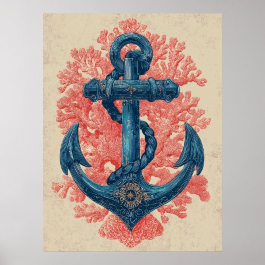 Anker met koraal uit het verleden poster (Voorkant)