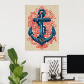 Anker met koraal uit het verleden poster (Thuiskantoor)