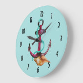 Anker met Rope en Seashell in Waterverven Grote Klok (Hoek)