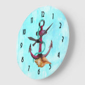 Anker met Rope en Seashell in Waterverven Grote Klok (Hoek)