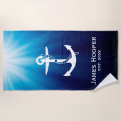 Anker met Rope |  Nautische geschenken Strandlaken (Voorkant)