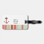 Anker met scheepsstrepen bagagelabel (Achterkant horizontaal)