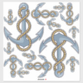 Anker met Touw Icon Set Contour Stickers (Vel)