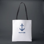 anker met uw bootnaam tote bag<br><div class="desc">Uw Bootnaam Tas met stijlvol  anker</div>