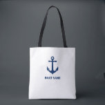 anker met uw bootnaam tote bag<br><div class="desc">Uw Bootnaam Tas met stijlvol  anker</div>