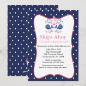 Anker met walvissen voor tweelingse Baby shower Kaart (Voorkant / Achterkant)