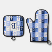 Anker monogram letter ovenwant & pannenlap set (Voorkant)