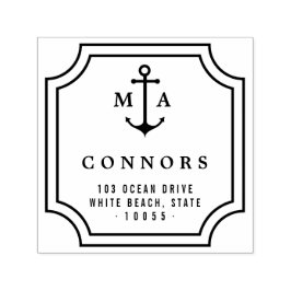 Anker Monogram Lijst Bruiloft Zelfinkt Stempel