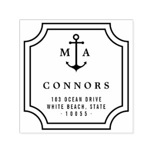 Anker Monogram Lijst Bruiloft Zelfinkt Stempel
