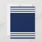 Anker Monogram & Naam Marine Blauw & Witte Strepen Notitiekaartje (Achterkant)