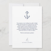 Anker Nautical Navy & White Foto Dank u Bedankkaart (Achterkant)