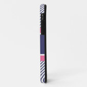 Anker & Nautical Stripes & Monogram Navy & Roze Case-Mate iPhone Case (Achterkant/links)