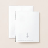  anker nautisch bruiloft zilver folie kaarten (Met envelop)