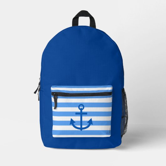 Anker Nautisch Esthetisch Diep Blauw Bedrukte Rugzak (Voorkant)