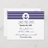 Anker nautisch gestreept Briefkaart Bewaar de datu (Voorkant / Achterkant)