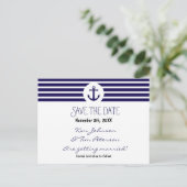 Anker nautisch gestreept Briefkaart Bewaar de datu (Staand voorkant)