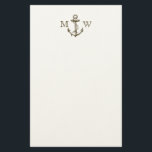 Anker, Nautisch monogram Briefpapier<br><div class="desc">Anker,   gegraveerd. Vervang placeholder brieven met uw initialen. Voeg meer tekst toe.</div>