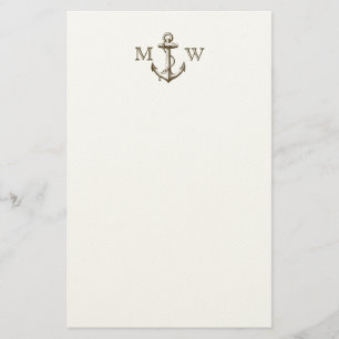 Anker, Nautisch monogram Briefpapier