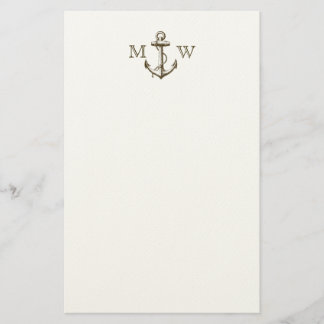 Anker, Nautisch monogram Briefpapier