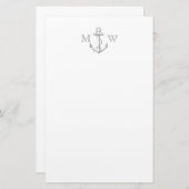 Anker, Nautisch monogram Briefpapier (Voorkant / Achterkant)