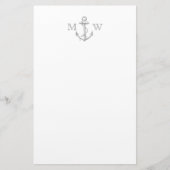 Anker, Nautisch monogram Briefpapier (Voorkant)