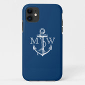 Anker, Nautisch monogram Case-Mate iPhone Case (Achterkant)