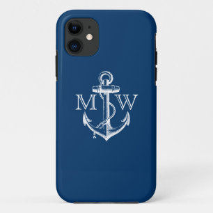 Anker, Nautisch monogram Case-Mate iPhone Case