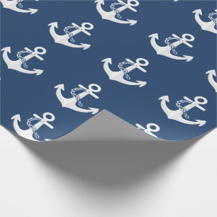 Anker Nautisch Symbool Klassiek Wit Marineblauw Cadeaupapier