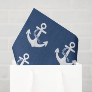 Anker Nautisch Symbool Wit Marineblauw Tissuepapier