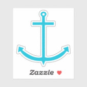 anker nautisch turkoois sticker (Vel)
