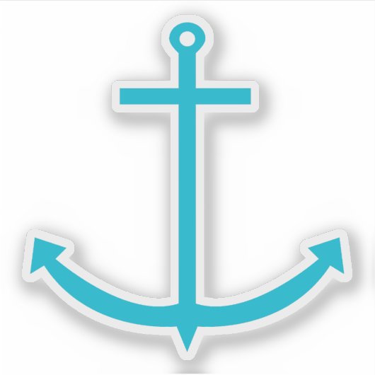 anker nautisch turkoois sticker (Voorkant)