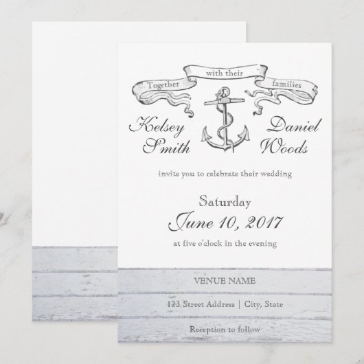  anker Nautisch | Uitnodiging tot weddenschappen (Voorkant / Achterkant)