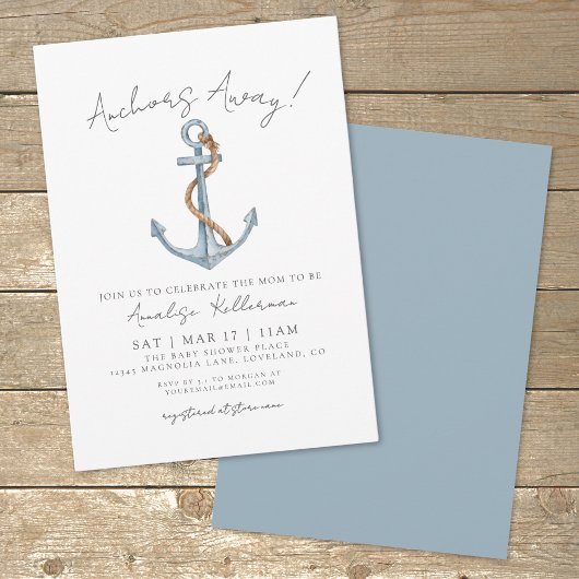 Anker Nautische Baby Shower Kaart