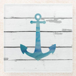 Anker Nautische Beach Decor Glass Onderzetter
