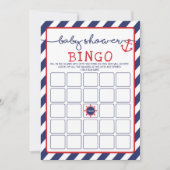 Anker Nautische Bingo Baby shower Spel Ahoy Boy Kaart (Voorkant)