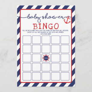 Anker Nautische Bingo Baby shower Spel Ahoy Boy Kaart