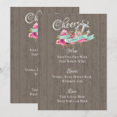 Anker Nautische Bloemenbar Menu Kaart (Voorkant / Achterkant)