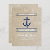 anker nautische bruiloft opslaan datum Briefkaart (Voorkant / Achterkant)