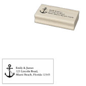 Anker nautische bruiloft retour adres rubberstempel (Gestempeld)