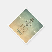 anker nautische bruiloft servetten (Hoek)