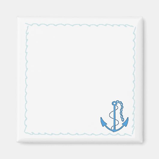Anker-nautische golven-personaliseer het! magneet (Voorkant)