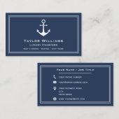 Anker Nautische Jachtboot Kapitein Blauw en Wit Visitekaartje (Voorkant / Achterkant)