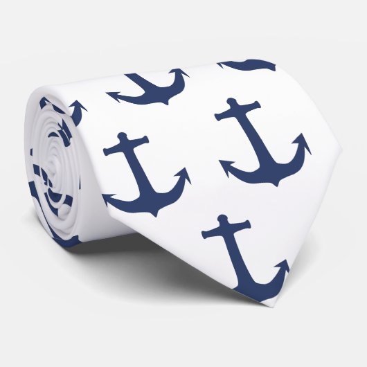 Anker nautische kust vibes stropdas (Opgerold)