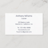 Anker Nautische Marine Blauwe Zeiler Zeilen Visitekaartje (Achterkant)