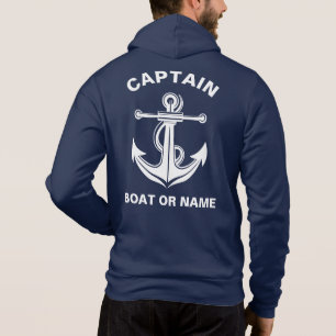 Anker Nautische Marine Blue Boat Captain Hoodie