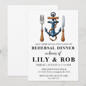 Anker nautische repetitie diner uitnodigingen (Voorkant / Achterkant)